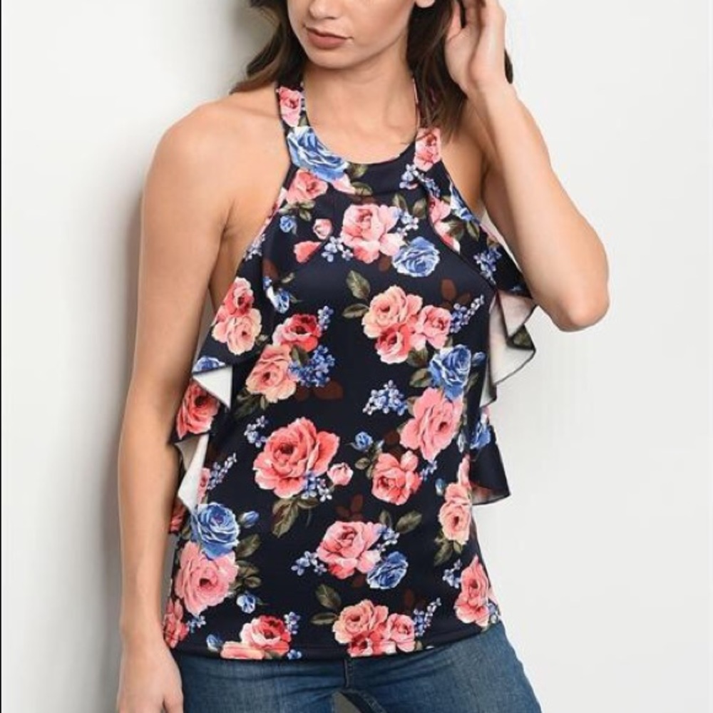 Navy floral Top 🌸🌼